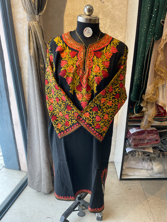 Aari Embroidered Pheran | Black